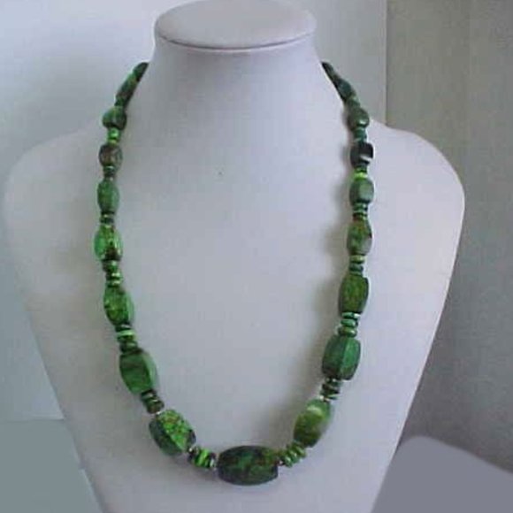 Green Turquoise Necklace by CMF Enterprize - Picture 1 of 3